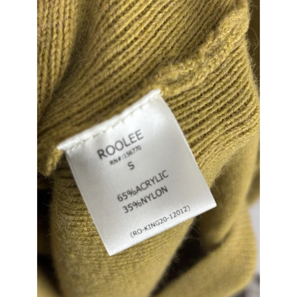 Roolee Womans Sz. S Yellow Sweater Dress‎ Knit Mock Turtleneck 0651